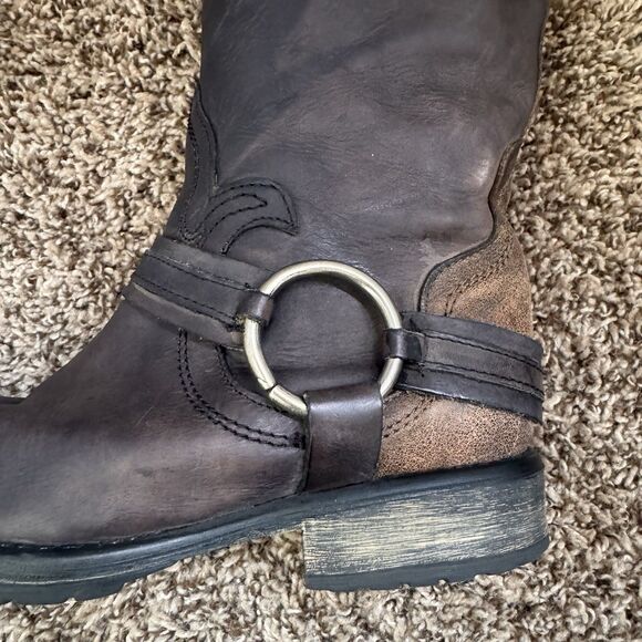 Steve Madden Judgement Women's Size 7M Distressed Leather Tall Moto Boots - Picture 11 of 15